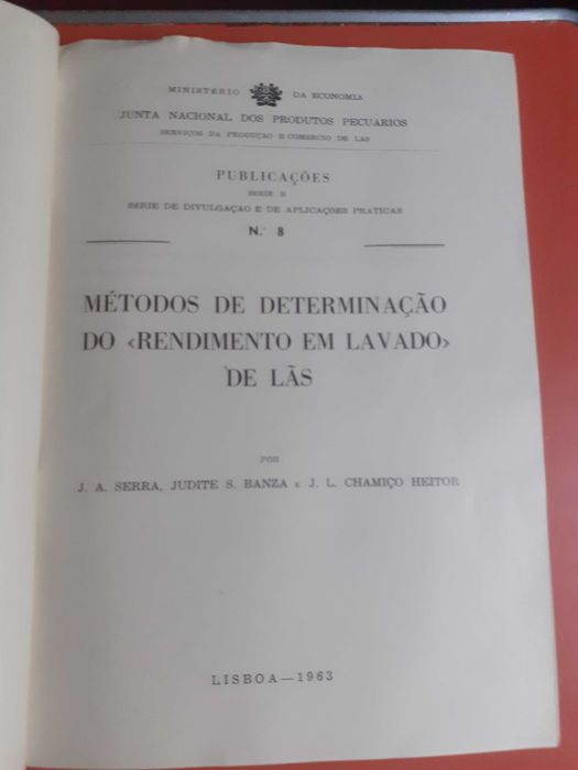 Métodos de Determinação do Rendimento em Lavado de Lãs