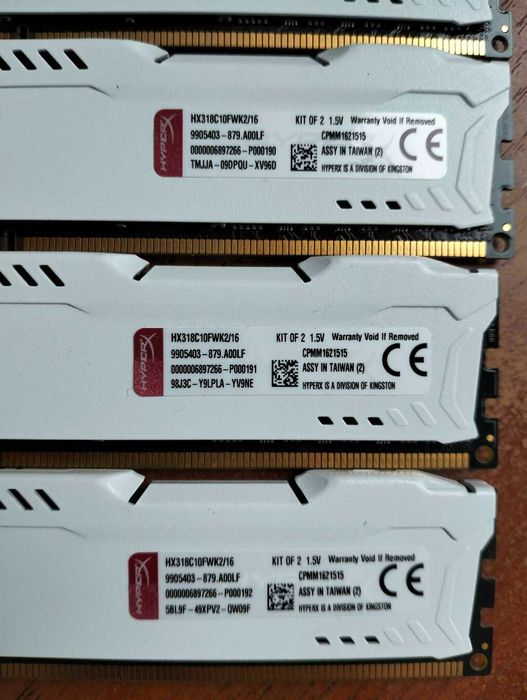 Kingston HyperX Fury White DDR3 32GB (4x8GB) 1866mhz (HX318C10FWK2/16)