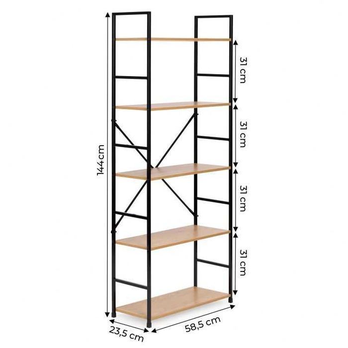 NOWY Regał Na Książki Loft Regały Metalowe Loftowe Szafka Półki Czarny