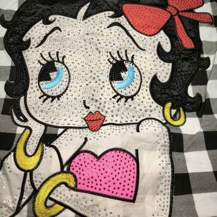 Піжама з принтом у стилі Betty Boop зі стразами