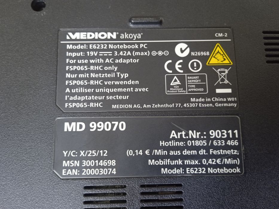 Laptop medion AKOYA E6232