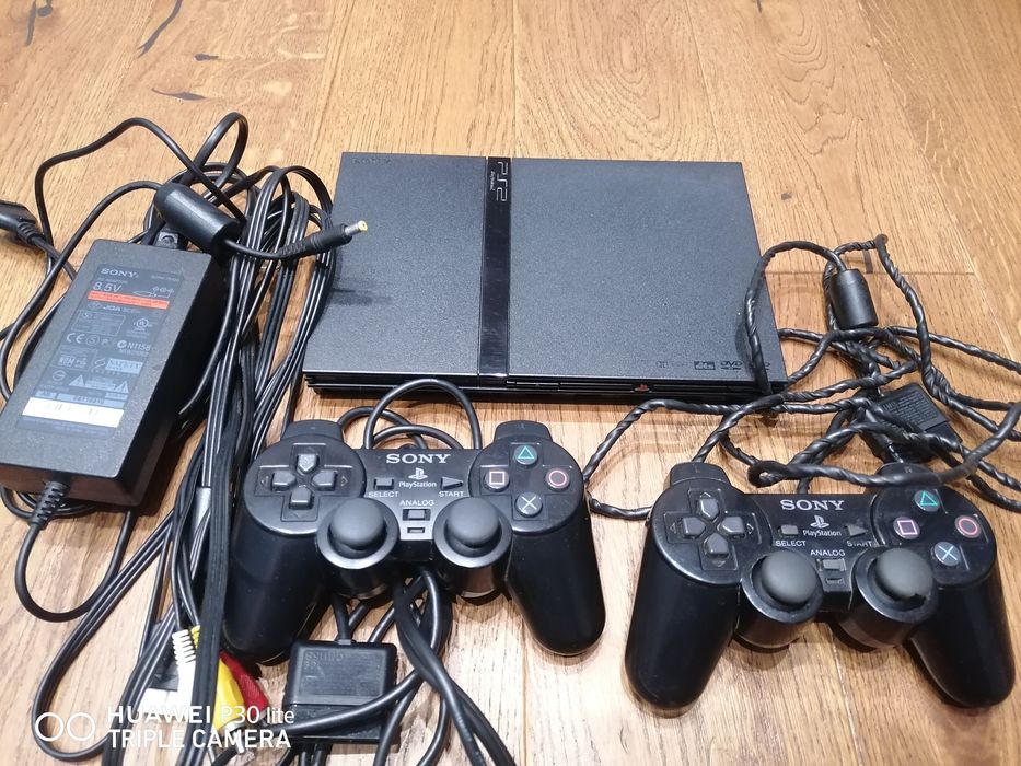 Playstation 2 slim ps2 scph 77004 dwa pady okablowanie