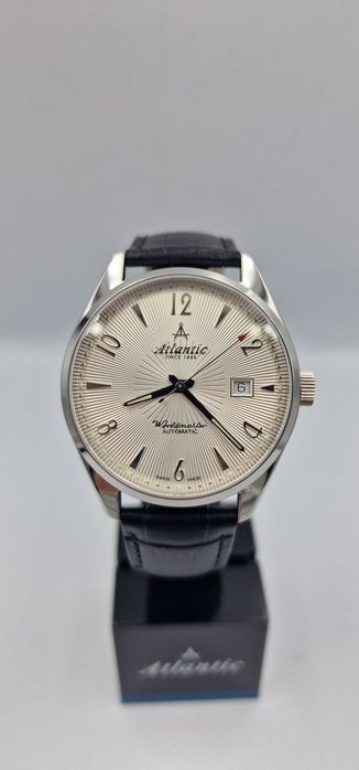 Atlantic Worldmaster Art Deco Automatic z White + Silver - Swiss Made