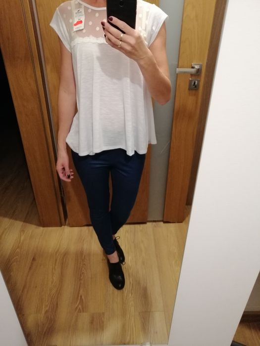 Biała tunika bluzka oversize
