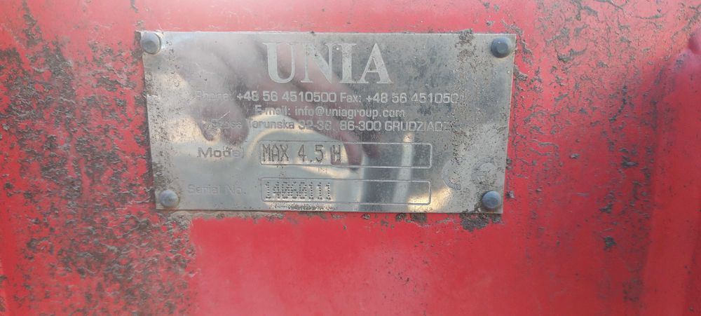 Unia max 4.5 h agregat uprawowy kompaktor 4m 4.5m składany