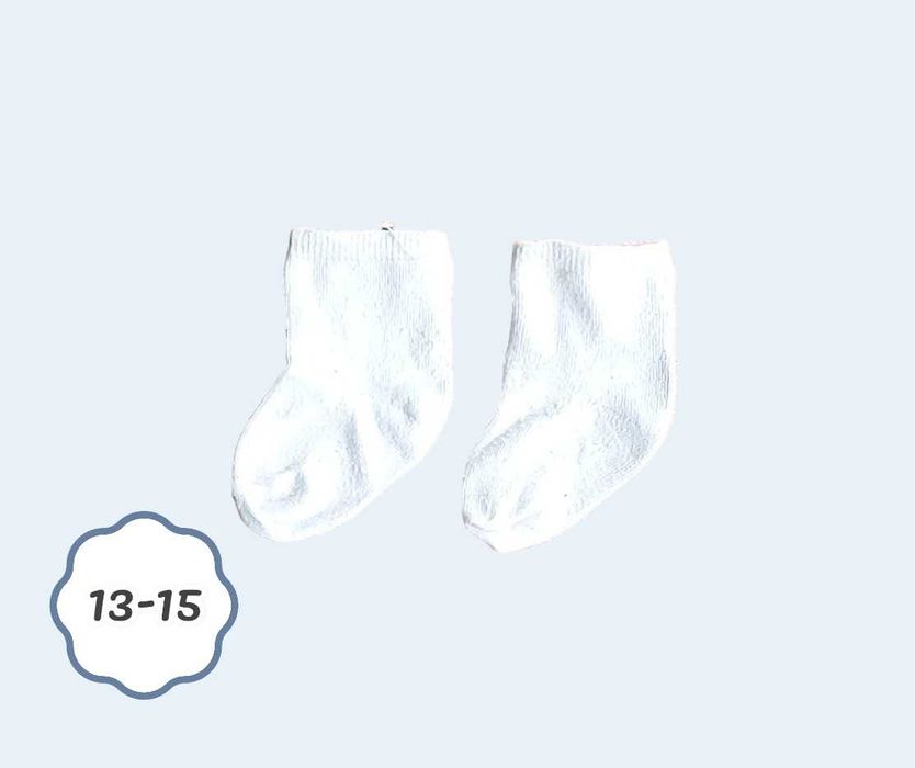 3 Pares de Meias (Brancas, Cinzentas e Azuis) 13-15