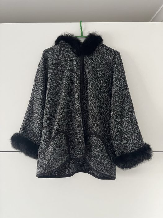 Płaszcz przejściowy ponczo peleryna na jesień