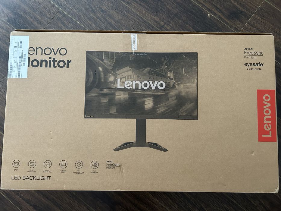 Monitor Lenovo 27” – Full HD, 165 Hz, zakrzywiony