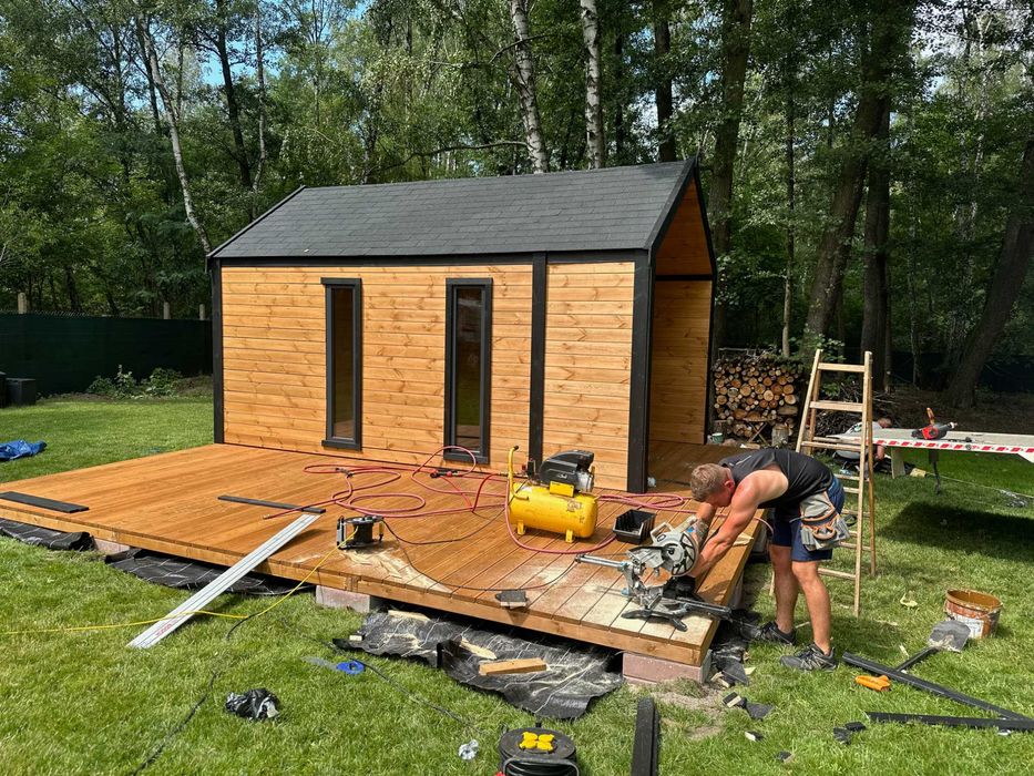 PROMOCJA -10% | • • • • Domek narzędziowy • • • • D25 II 3x4 m z tarasem DREWNOTRIK