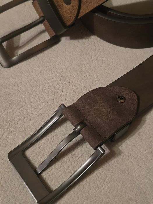 Skórzany Pasek myśliwski brązowy 2szt. Nowy 125-135cm