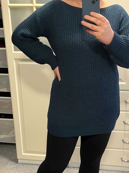 Piękny granatowy sweter 303 Avenue - skład Rewelacja!