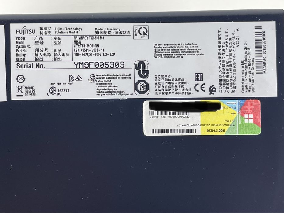 Fujitsu PRIMERGY TX1310 M3 Intel Xeon E3-1225, 8GB DDR4, HDD 2TB