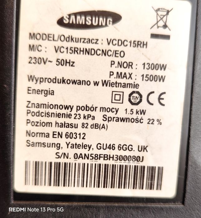 Пилосос 1500 w у нормальному стані