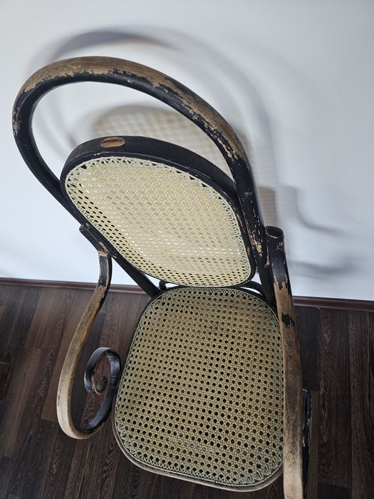 Krzesło gięte drewniane ratanowe plecionka wiedeńska