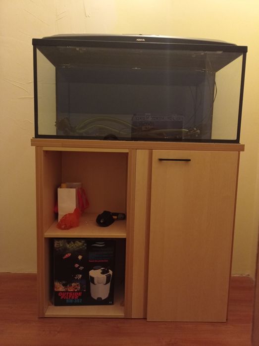 Akwarium 180 l , pokrywa z ledem, filtr, szafka