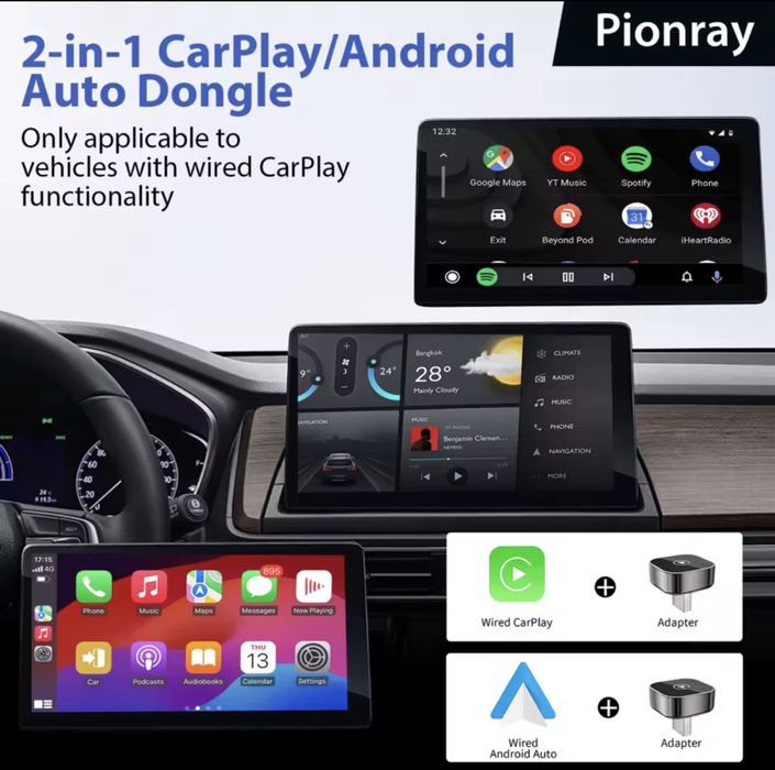 Беспроводной Apple CarPlay Android Auto адаптер Карплей Андроид Авто