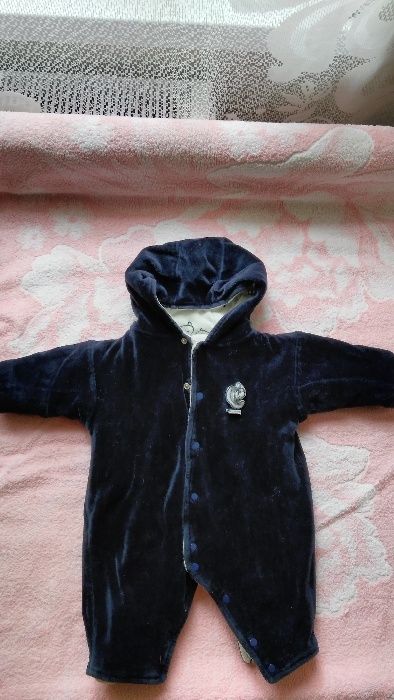 Теплый детский двусторонний комбинезон