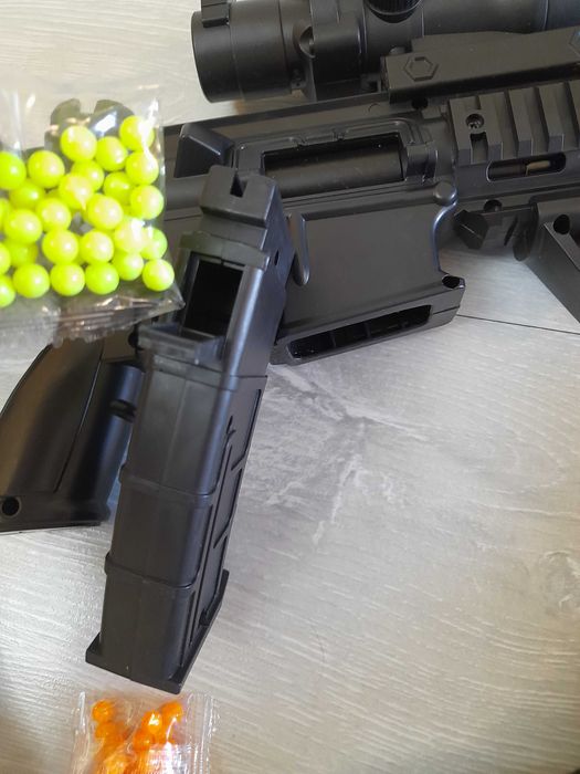 Автомат на пульках 6мм лазер БР26-1А, 65см оптика х6. детский, 4-6лет