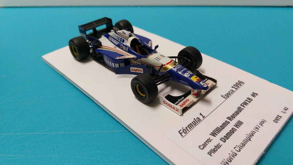 Williams Renault FW18 #5 D. Hill: Campeão Mundial Fórmula 1 1996 - Miniatura Onyx 1/43