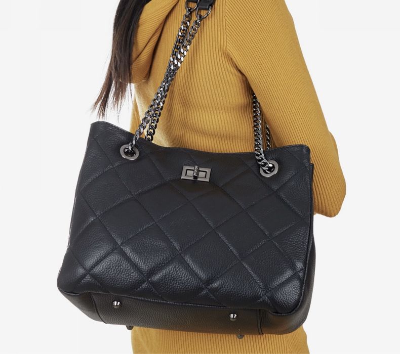 Virginia conti сумка шкіряна чорна Італійська сумка жіноча