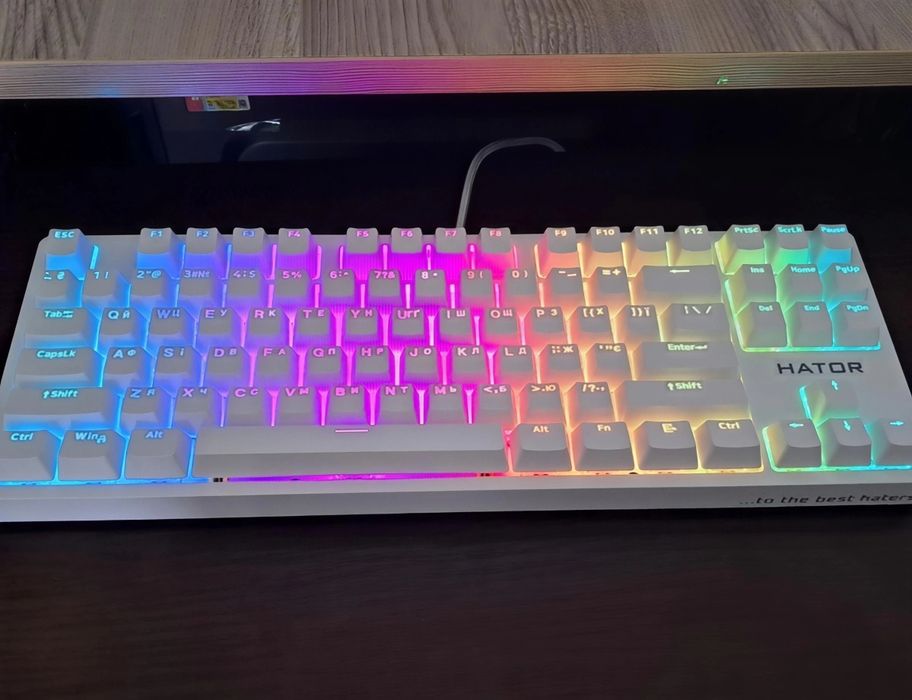 Клавіатура ігрова HATOR Rockfall 2 Mecha TKL Orange (HTK-521) White