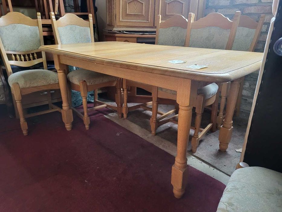 Stylowy stół dębowy owalny lity pełny dąb krzesła !!PRZECENA!