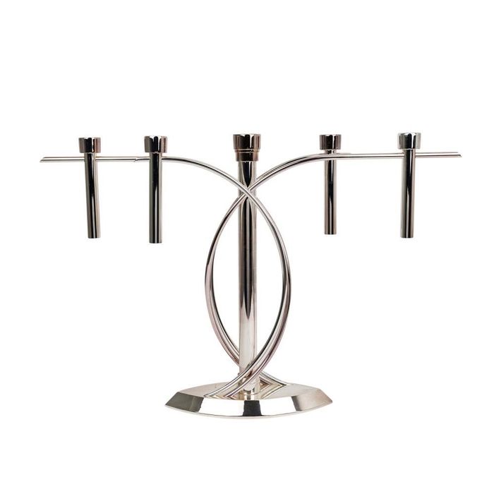 Castiçal grande FINK de cinco braços, prateado, século XXI