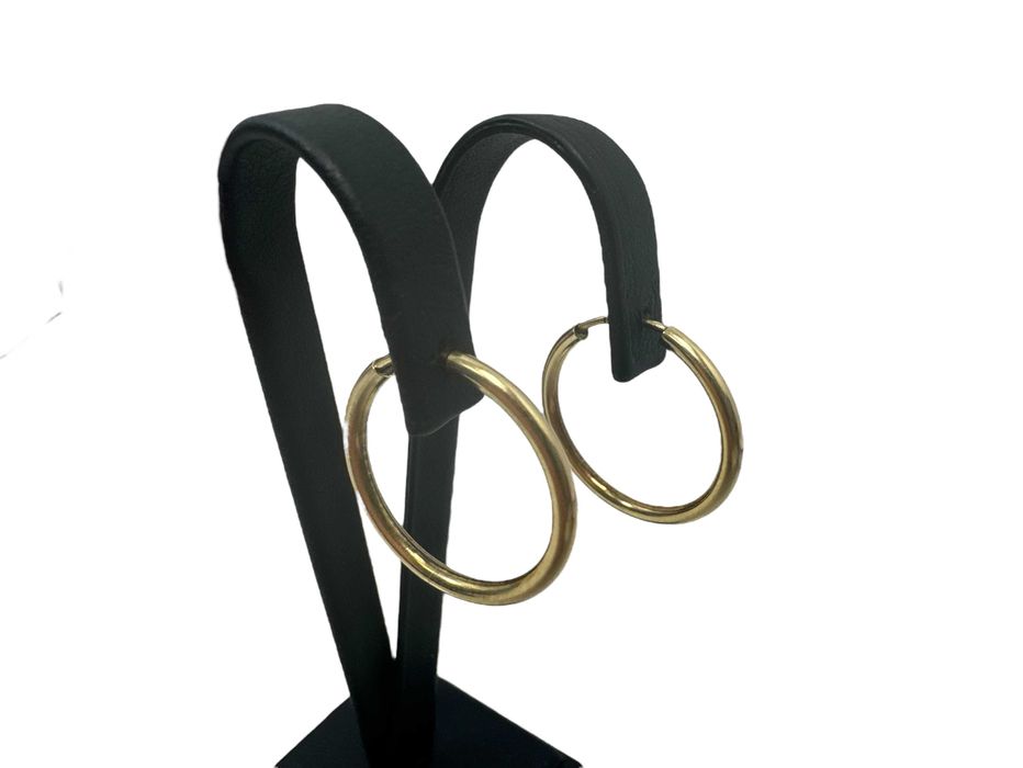 Złote kolczyki kółka pr:585 w:1,28g dł:2,1cm