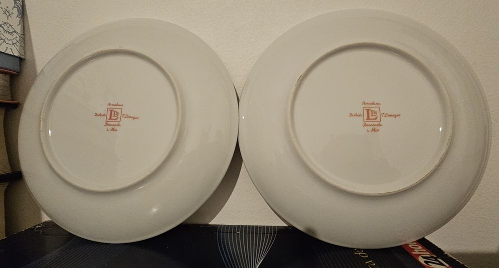 Dois Pratos Porcelana D Arte Limonges, Decorados à Mão