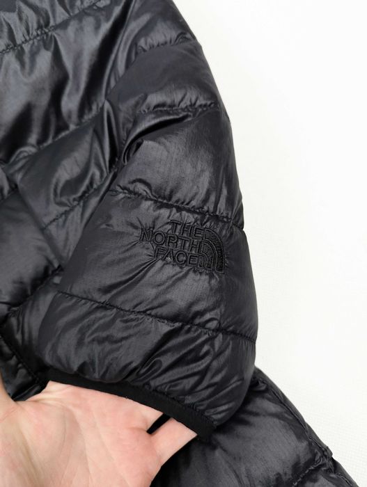 The North Face czarna kurtka płaszcz puchowy M logo