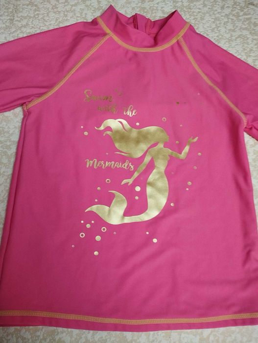 Кофта солнезащитная для девочки 6-7лет F&F золотая русалка рост 128см