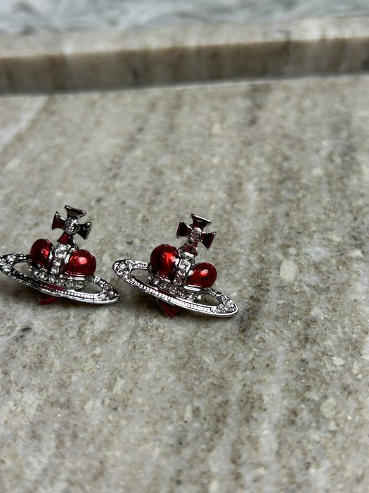 Vivienne Westwood Saturn Red Heart Earrings сережки серьги: 2 600