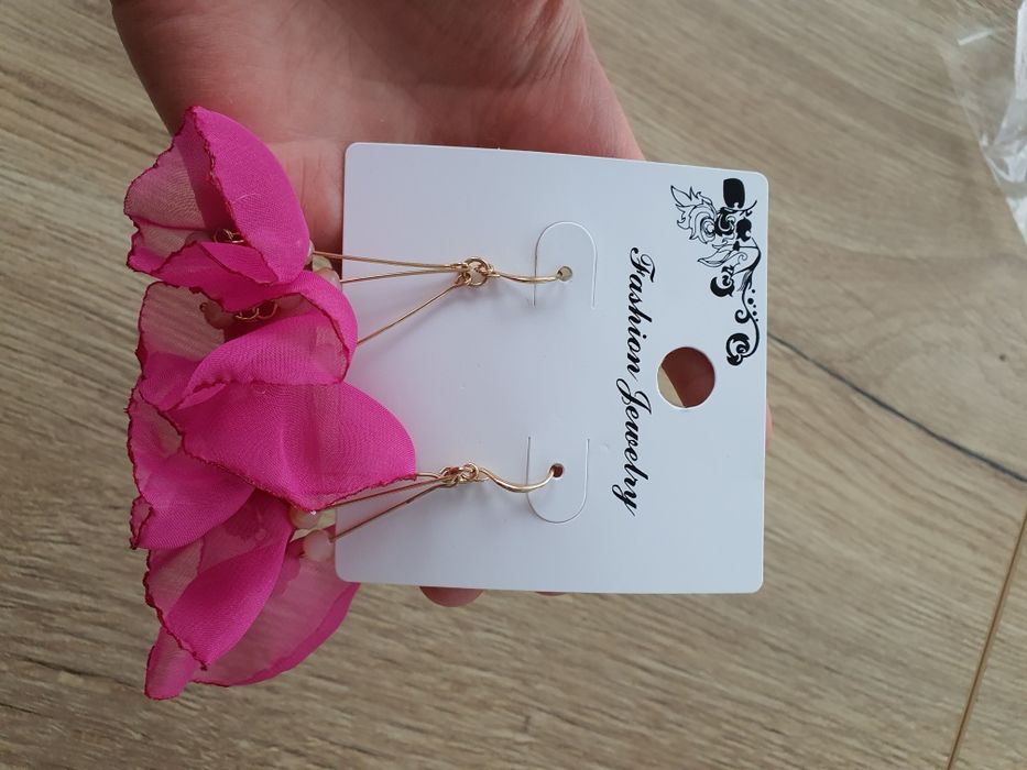 Sprzedam NOWE kolczyki BOHO MEGA róż! Polecam!