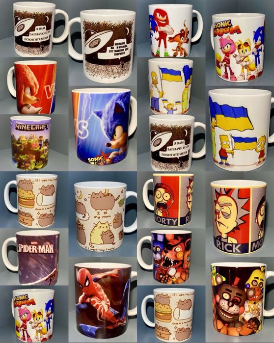 Чашка, кружка, кухоль, горнятко Minecraft, Roblox, Sonic