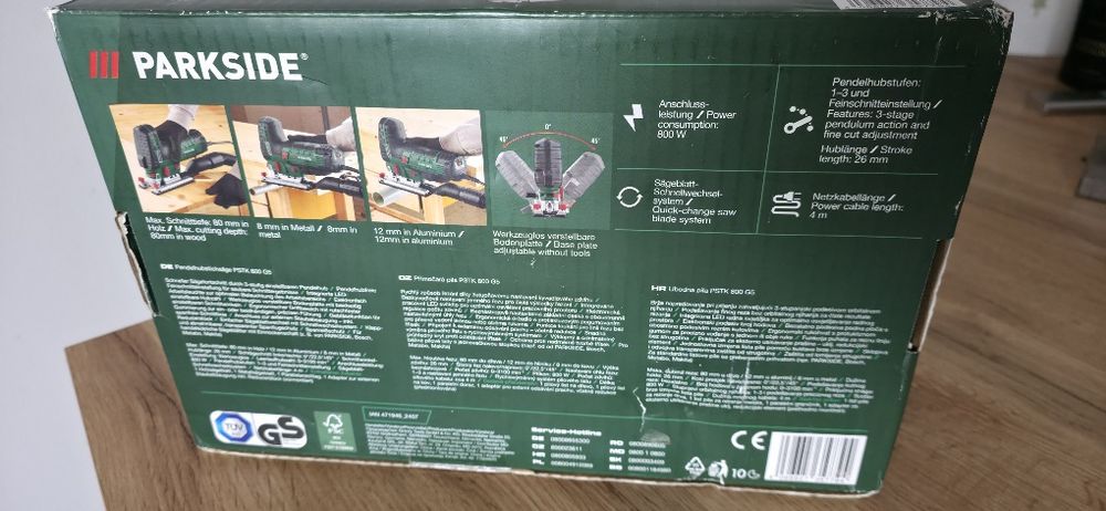 Wyrzynarka wahadłowa Parkside PSTK 800 G5 o mocy 800 W.