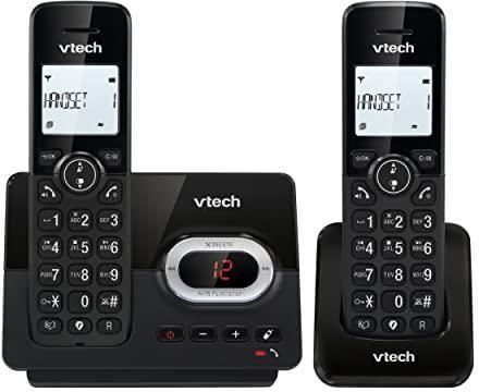 zestaw dwóch telefonów bezprzewodowych z automatyczną sekretarką.