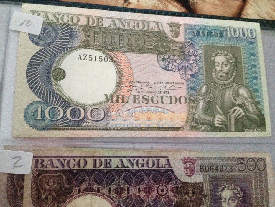 ANGOLA 4 Notas novas NÃO CIRCULADAS LUIZ VAZ CAMÕES conforme as fotos