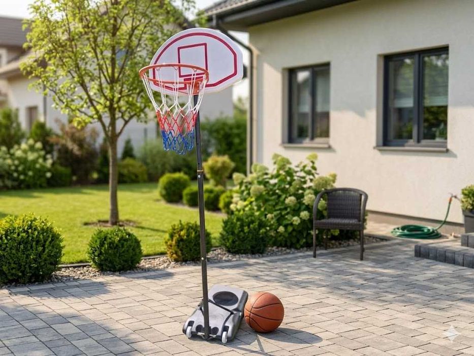Kosz do koszykówki zestaw Stojak kosz siatka tablica do kosza NOWY 245cm
