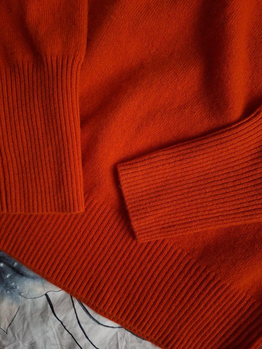 Pomarańczowy golf kaszmirowy sweter 100% kaszmir C&A premium cashmere S