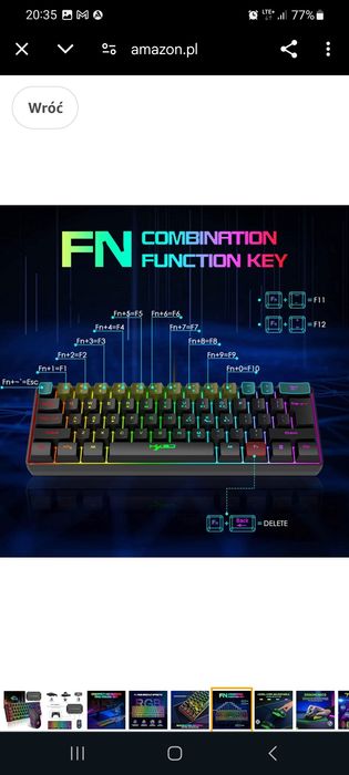 Zestaw klawiatury i myszy do gier z adapterem