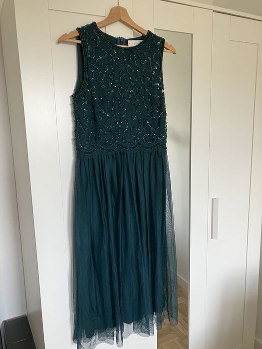 Ciemnozielona sukienka tiul