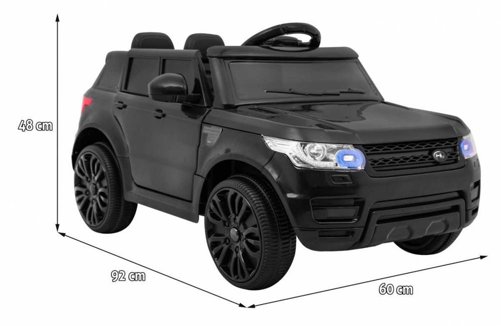 Auto autko Pojazd Start Run Czarny samochód na akumulator elektryczny