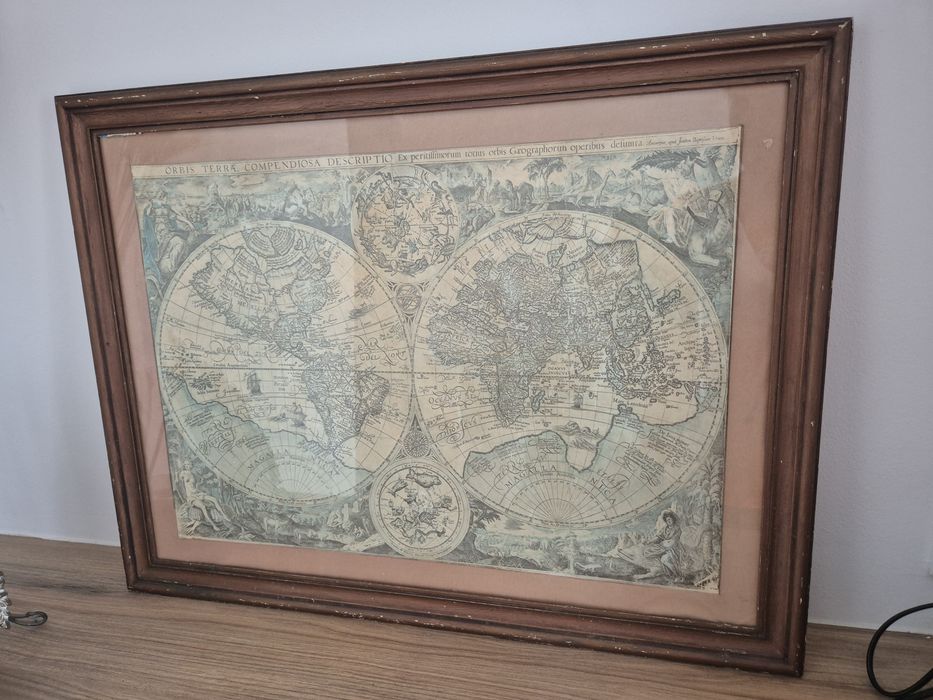Quadro Mapa Mundo Antigo