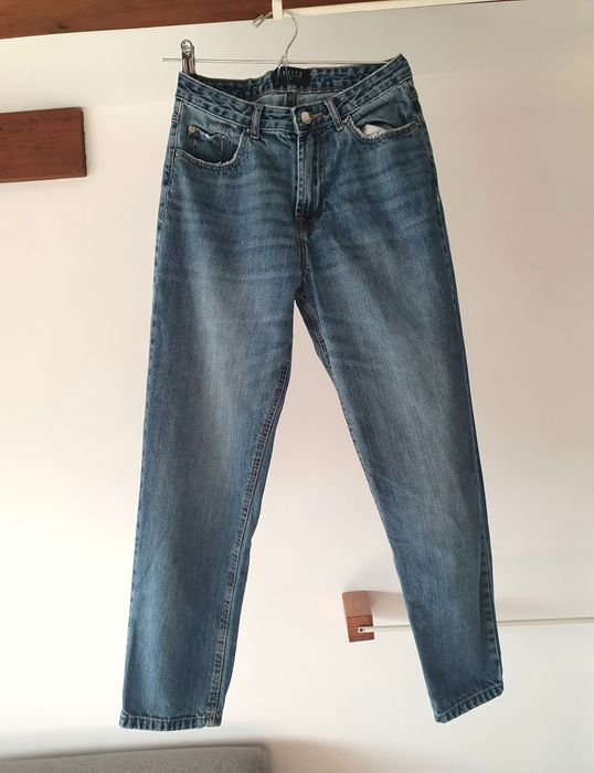 MOHITO spodnie jeans jeansy wysoki high mom fit dla niskiej 34 xs