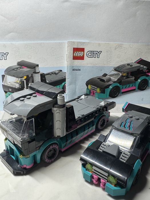 Конструктор Lego City Гоночний автомобіль та вантажівка-автовоз (60406