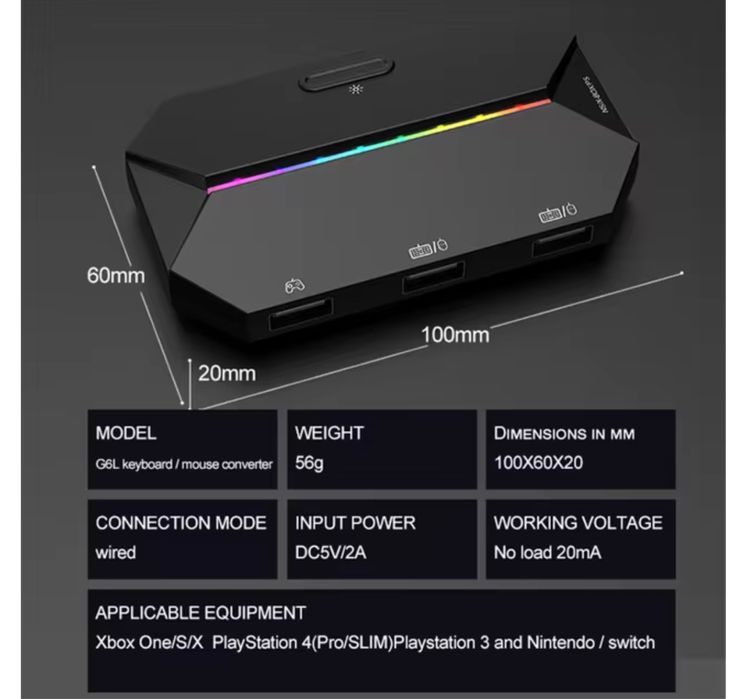 Przenośny przewodowy kontroler Adapter do Nintendo Switch PS3