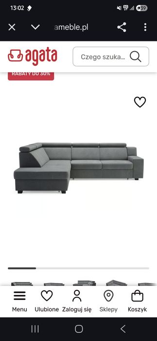 Narożnik z funkcją spania