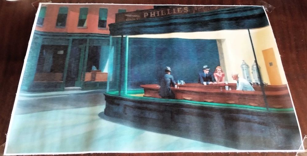 Tela Grande Nighthawks 1942 - Edward Hopper 45x30