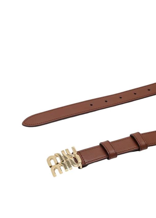 Ремінь Miu Miu Logo Leather Belt Brown