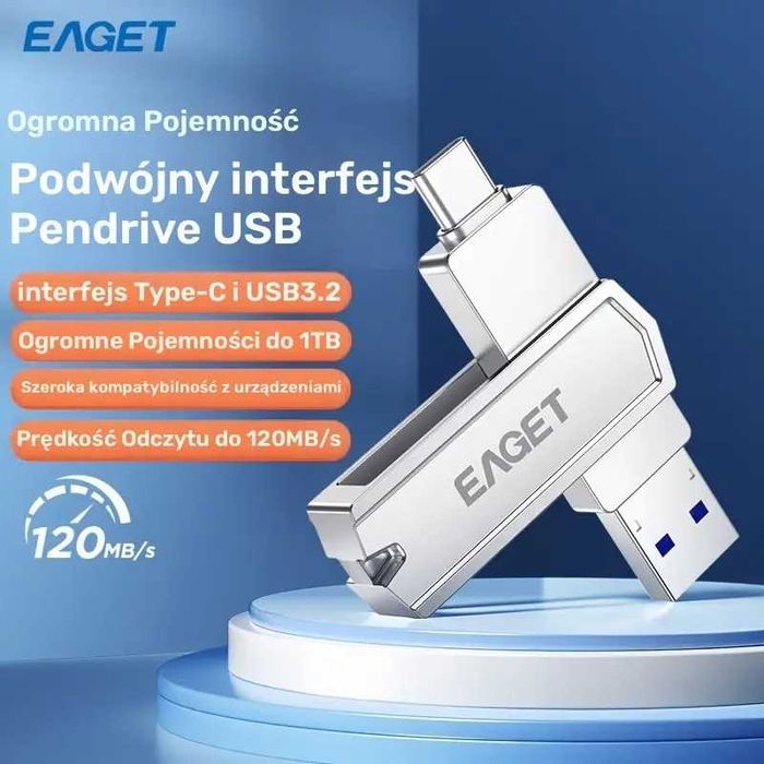 NOWY Pen Drive Eaget CF22 512GB USB-A / USB-C (3.0)